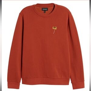 Bonobos Burnt Orange Sunflower Embroidered Crew Neck size small